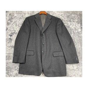 Arnold Brant Men 44R Blazer Sport Coat Solid Charcoal Grey Quiet Luxury Cashmere